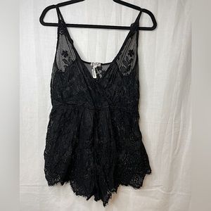 Free People intimately Sheer Lace Romper Size S